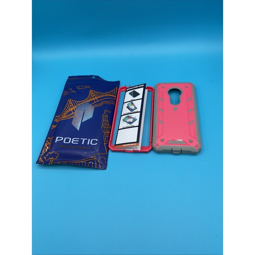 Poetic Moto G6 Play Rugged Case 2019.pink/black,B07K82Y7R5.open Box